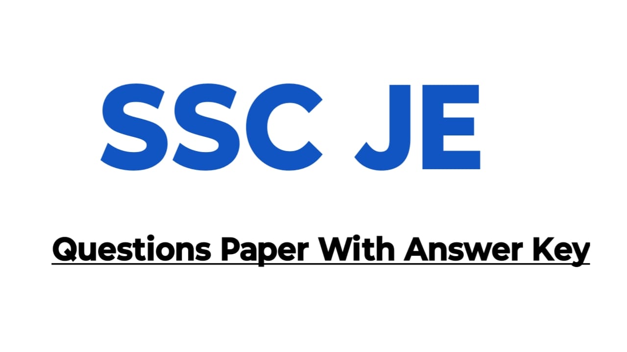 SSC JE mechanical question paper with solution pdf 2022 [English]